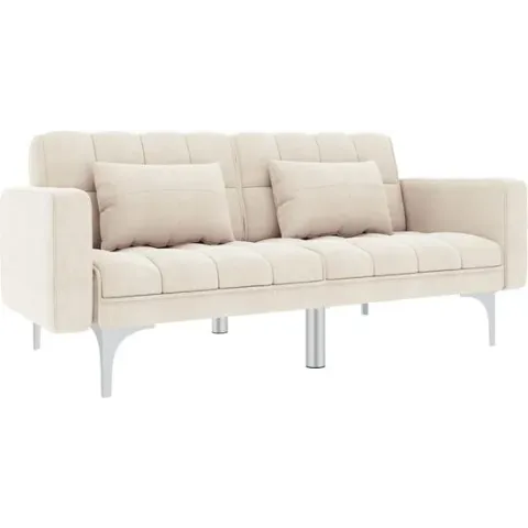 vidaXL Slaapbank stof crème