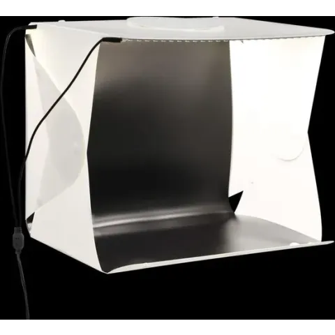 vidaXL Softbox met LED-lamp inklapbaar 40x34x37 cm kunststof wit