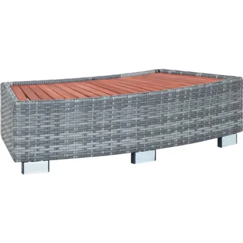 vidaXL Spatrap 92x45x25 cm poly rattan grijs