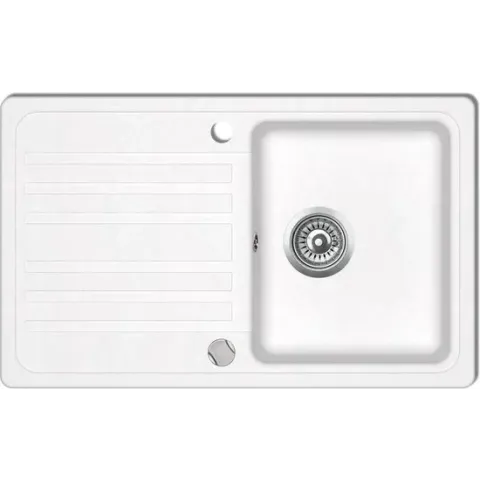 vidaXL Spoelbak graniet enkele bak met afvoer omkeerbaar crème