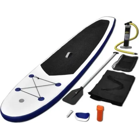 vidaXL Stand up paddle board opblaasbaar met accessoires blauw en wit