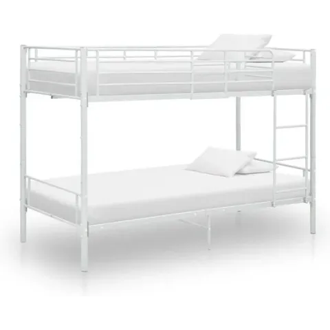 vidaXL Stapelbed metaal wit 90x200 cm