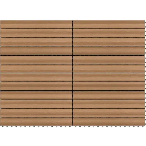 vidaXL Terrastegels 6 st 60x30 cm 1.08 m² HKC bruin