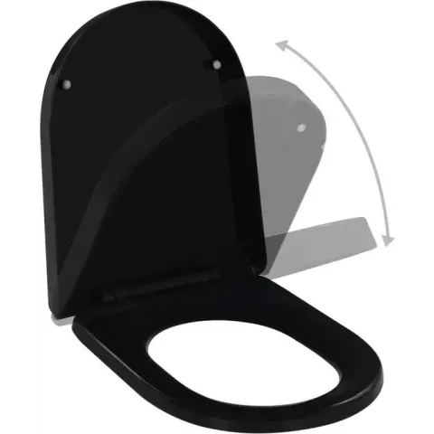 vidaXL Toiletbril soft-close met quick-release ontwerp zwart