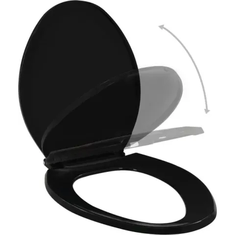vidaXL Toiletbril soft-close met quick-release ontwerp zwart