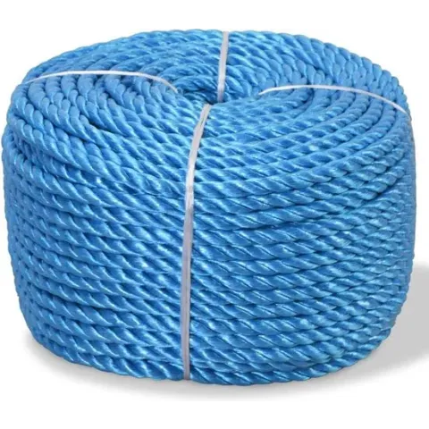 vidaXL Touw gedraaid 10 mm 250 m polypropyleen blauw
