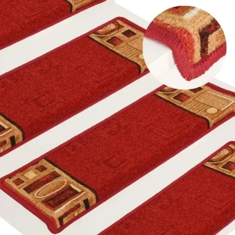 vidaXL Trapmatten zelfklevend 15 st 65x25 cm rood