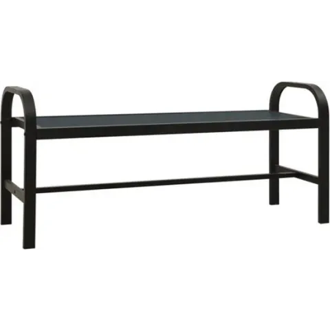 vidaXL Tuinbank 124.5 cm staal en HKC zwart