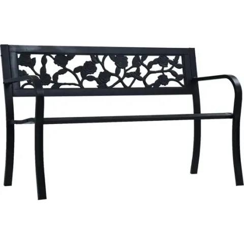 vidaXL Tuinbank 125 cm staal zwart  VDXL_47942