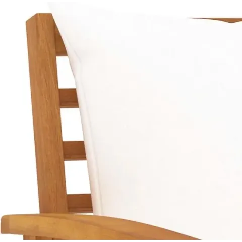 vidaXL Tuinbank met crèmekleurig kussen 120 cm massief acaciahout