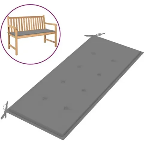 vidaXL Tuinbankkussen 120x50x3 cm grijs