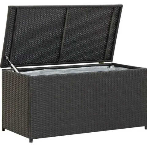vidaXL Tuinbox 100x50x50 cm poly rattan zwart