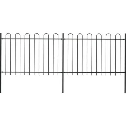 vidaXL Tuinhek met ronde bovenkant 3.4x1.2 m staal zwart