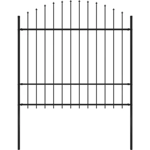 vidaXL Tuinhek met speren bovenkant (1.5-1.75)x1.7 m staal zwart