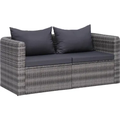 vidaXL Tuinhoekbanken 2 st poly rattan grijs
