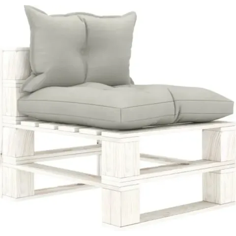 vidaXL Tuinmiddenbank met taupe kussens pallet hout