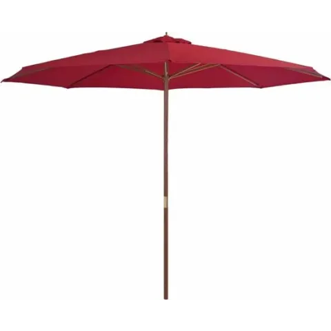 vidaXL Tuinparasol met houten paal 350 cm bordeauxrood