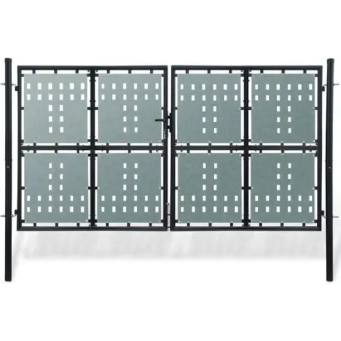 vidaXL Tuinpoort dubbele deur zwart 300 x 250 cm