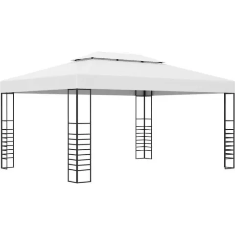 vidaXL Tuinprieel 4x3x2,7 m gepoedercoat staal wit  VDXL_47956