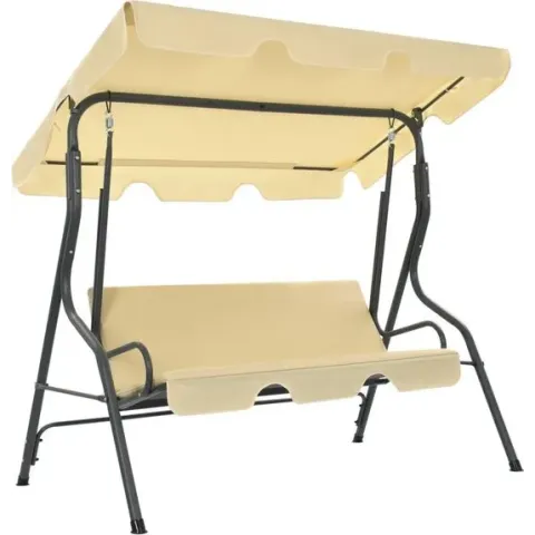 vidaXL Tuinschommelstoel 170x110x153 cm crèmewit