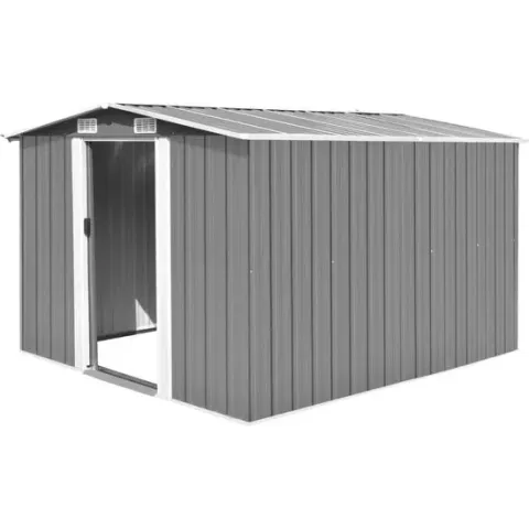 vidaXL Tuinschuur 257x298x178 cm metaal grijs