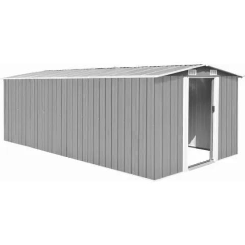 vidaXL Tuinschuur 257x497x178 cm metaal grijs