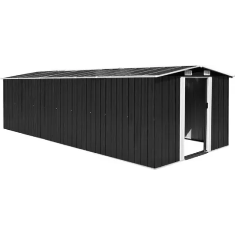 vidaXL Tuinschuur 257x597x178 cm metaal antraciet