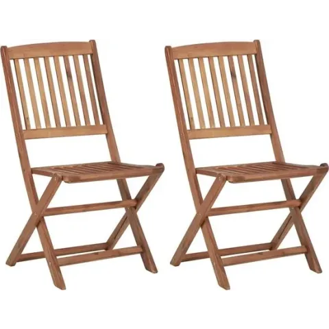 vidaXL Tuinstoelen 2 st inklapbaar massief acaciahout