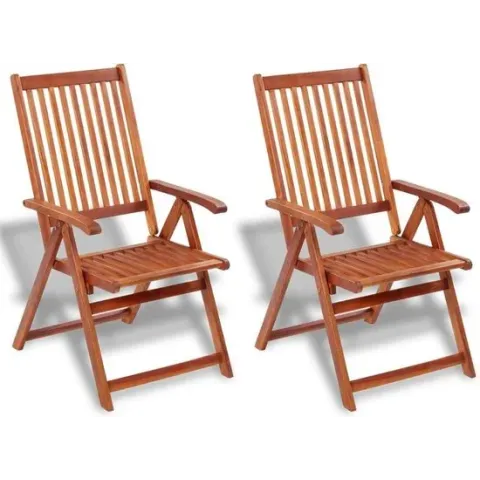 vidaXL Tuinstoelen inklapbaar 2 st massief acaciahout bruin