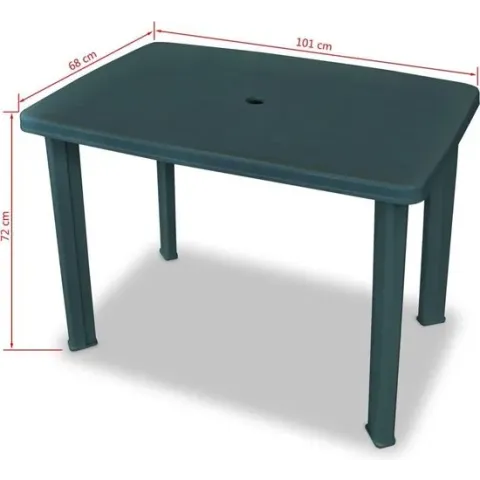 vidaXL Tuintafel 101x68x72 cm kunststof groen  VDXL_43593