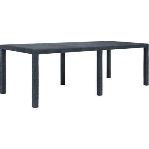 vidaXL Tuintafel 220x90x72 cm rattan-look kunststof antraciet  VDXL_45608