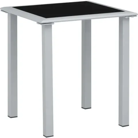 vidaXL Tuintafel 41x41x45 cm staal en glas zwart en zilverkleurig  VDXL_310541