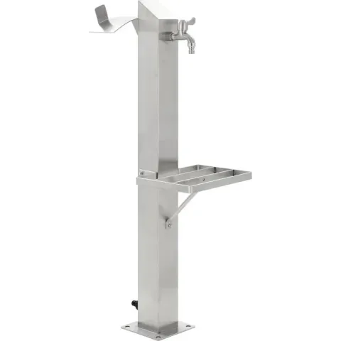 vidaXL Tuinwaterkolom vierkant 95 cm roestvrij staal