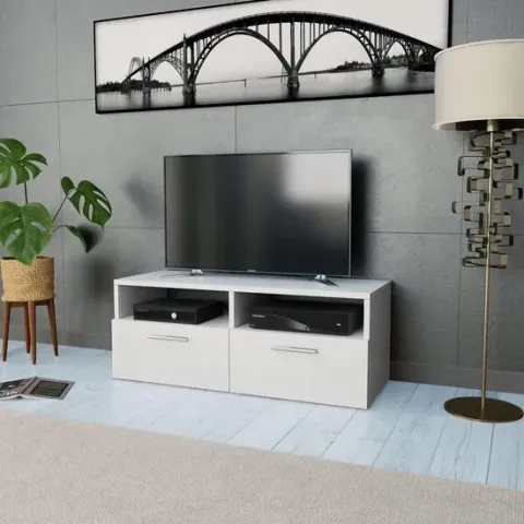 vidaXL Tv-kast 95x35x36 cm spaanplaat wit