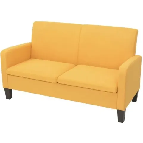 vidaXL Tweezitsbank 135x65x76 cm geel