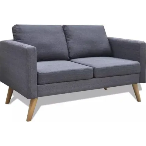 vidaXL Tweezitsbank donkergrijze stof