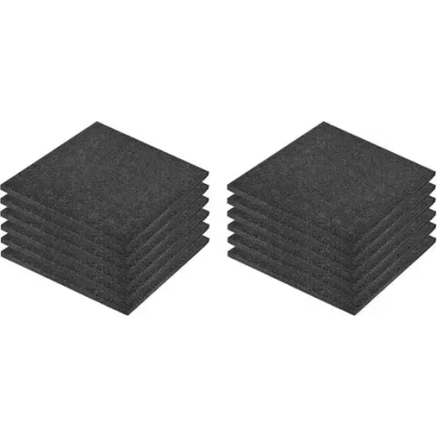 vidaXL Valtegels 12 st 50x50x3 cm rubber zwart