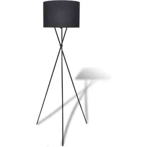 VidaXL Vloerlamp - Hoge Standaard - zwart