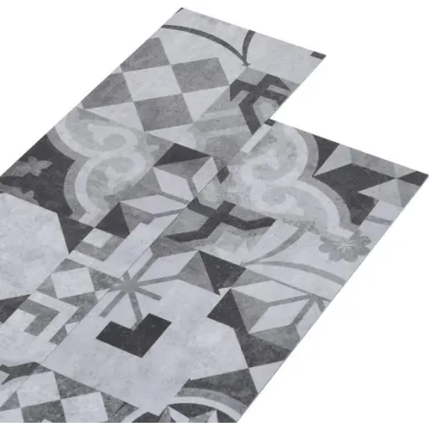 vidaXL Vloerplanken zelfklevend 5.02 m² 2 mm PVC grijs patroon