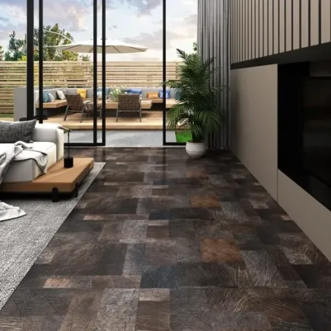 vidaXL Vloerplanken zelfklevend 5.11 m² PVC houtstructuur bruin