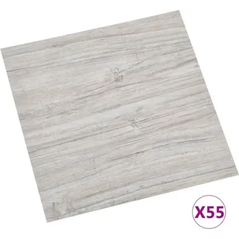 vidaXL Vloerplanken zelfklevend 55 st 5.11 m² PVC lichtgrijs