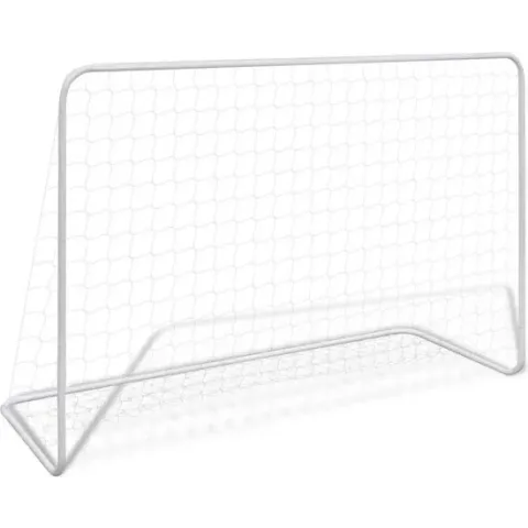 vidaXL Voetbaldoel met net 182x61x122 cm staal wit