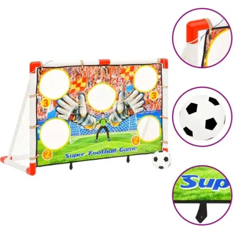 vidaXL Voetbaldoelenset met doelmuur 120x51x77.5 cm