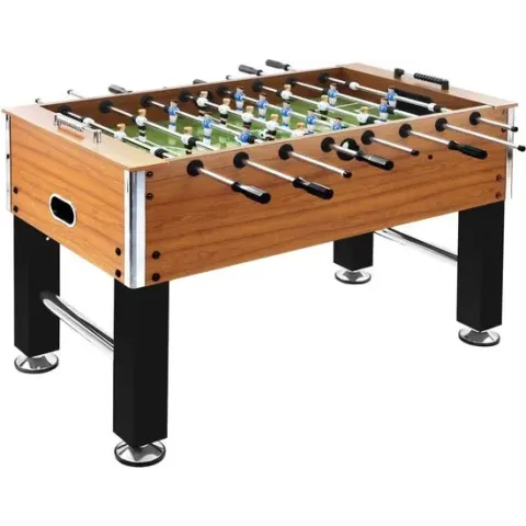 vidaXL Voetbaltafel 60 kg 140x74.5x87.5 cm staal lichtbruin en zwart