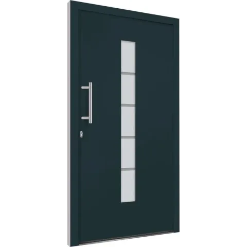 vidaXL Voordeur 110x210 cm aluminium en PVC antraciet  VDXL_3056817
