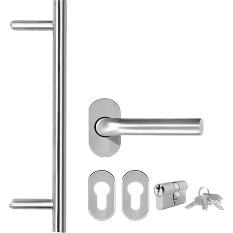 vidaXL Voordeur 110x210 cm aluminium en PVC wit  VDXL_3056820