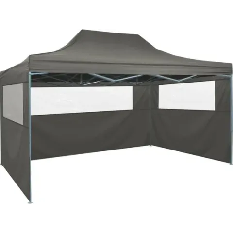 vidaXL Vouwtent met 3 wanden 3x4.5 m antraciet