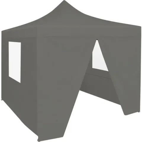 vidaXL Vouwtent pop-up met 4 zijwanden 3x3 m antraciet