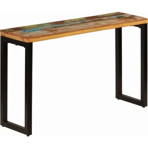 vidaXL Wandtafel 120x35x76 cm massief gerecycled hout en staal
