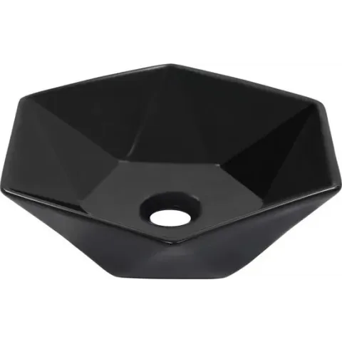 vidaXL Wastafel 41x36.5x12 cm keramiek zwart